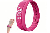 Digital Sports Watch Pedometer Vibrating Alarm Wristband - Pink