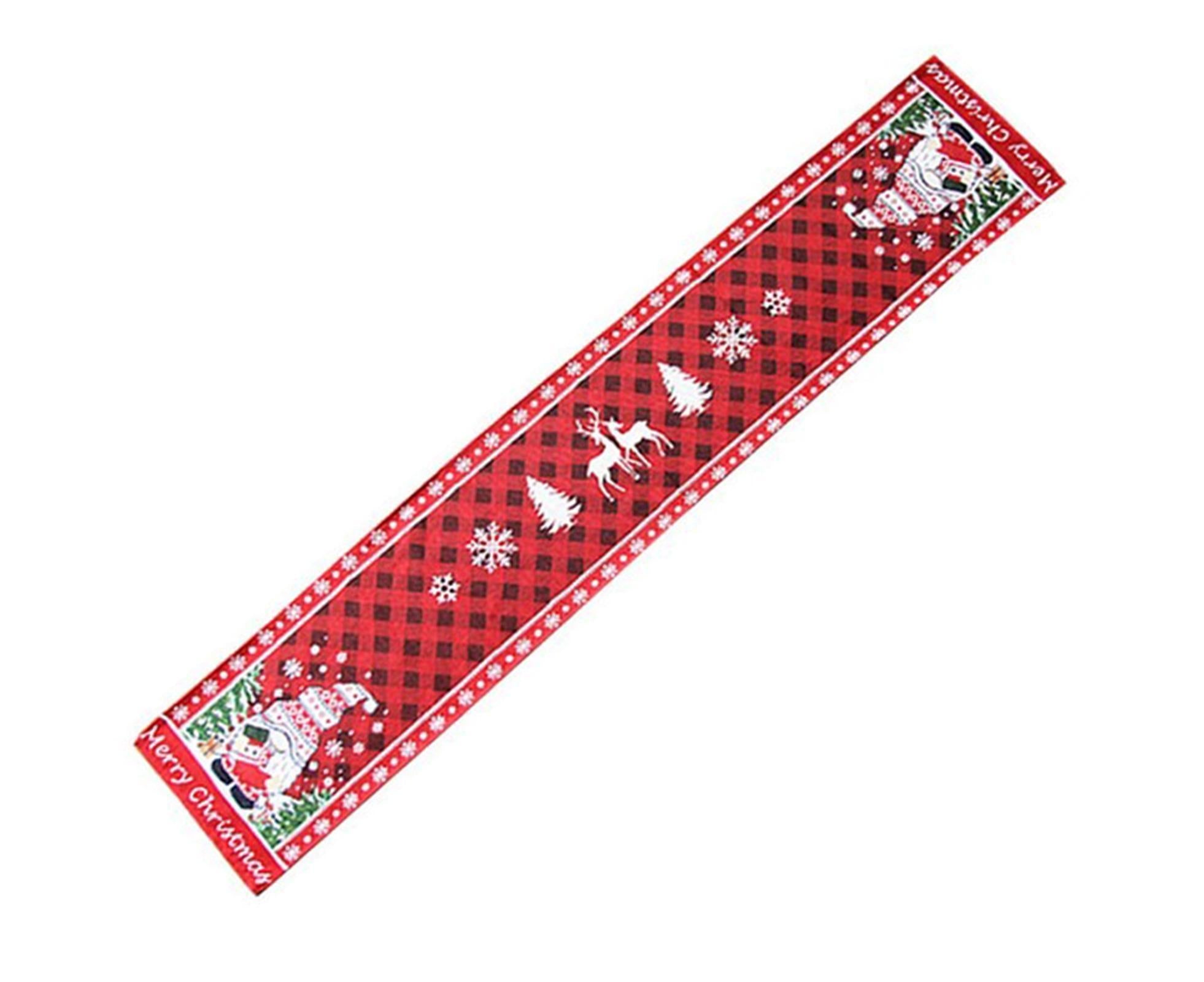 Table Runner Buffalo Plaid Checkered Cloth-Red