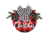Welcome Sign Bow-knot Plaid Wooden Sign-Red