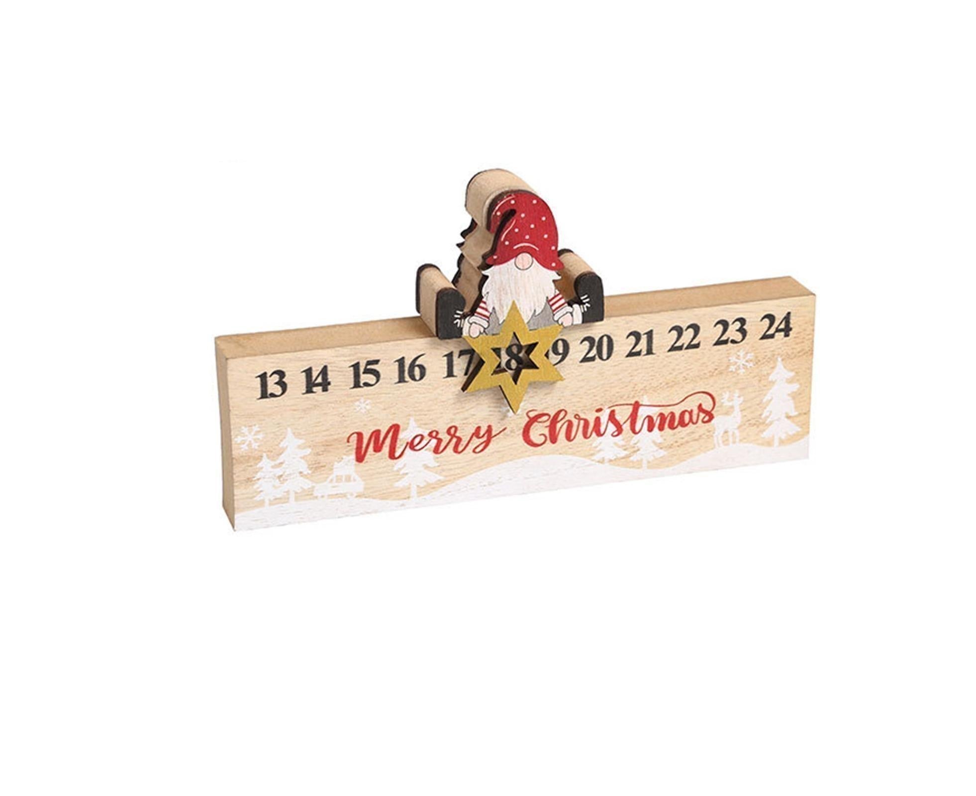 Xmas Wooden Calendar Count Down-A