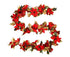 1.8m Artificial Christmas Red Flower Cane Vine Rattan Home Garden Xmas Decor-Golden+Red