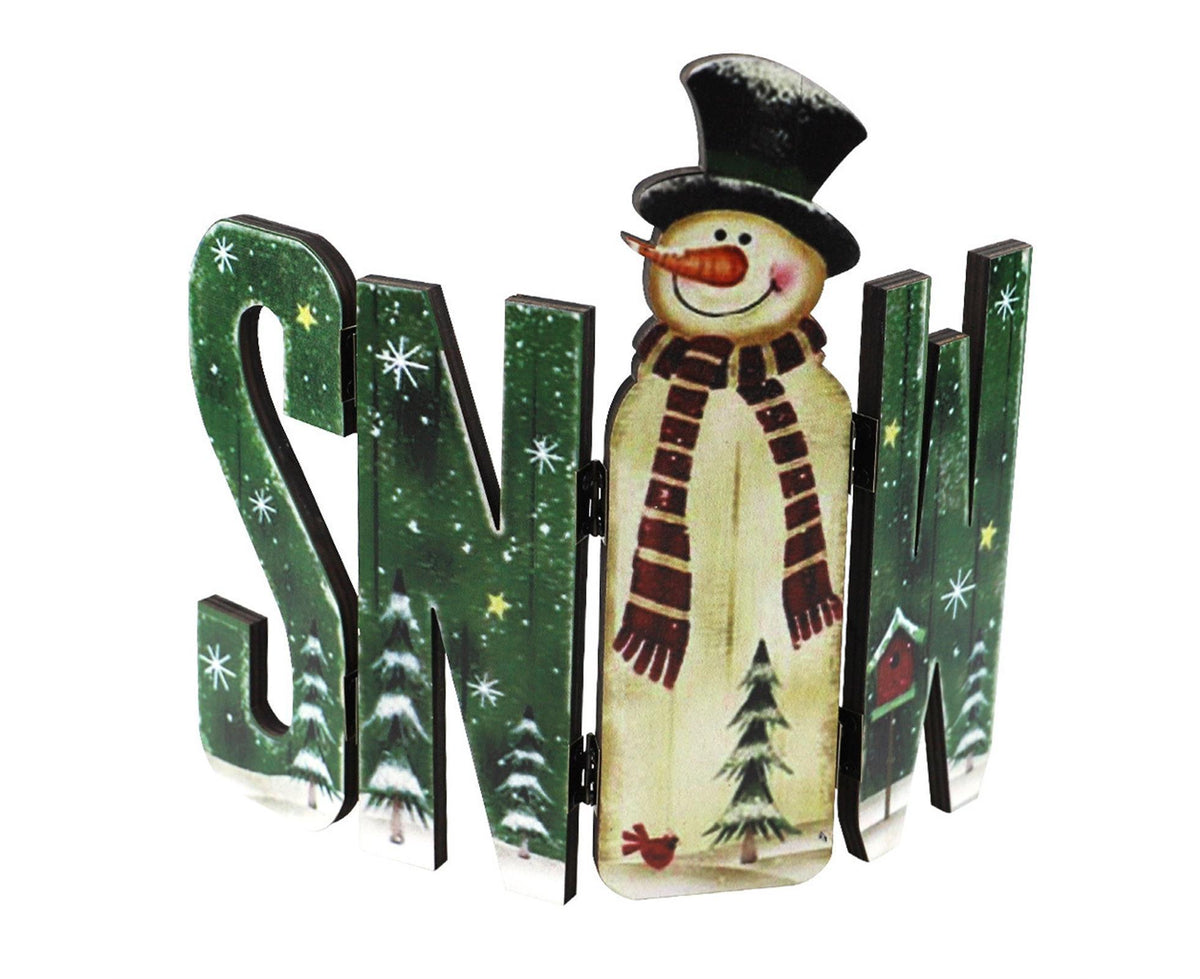 Foldable Eye-catching Christmas Ornament Wood Creative Cute Xmas Ornament for Decoration-Green