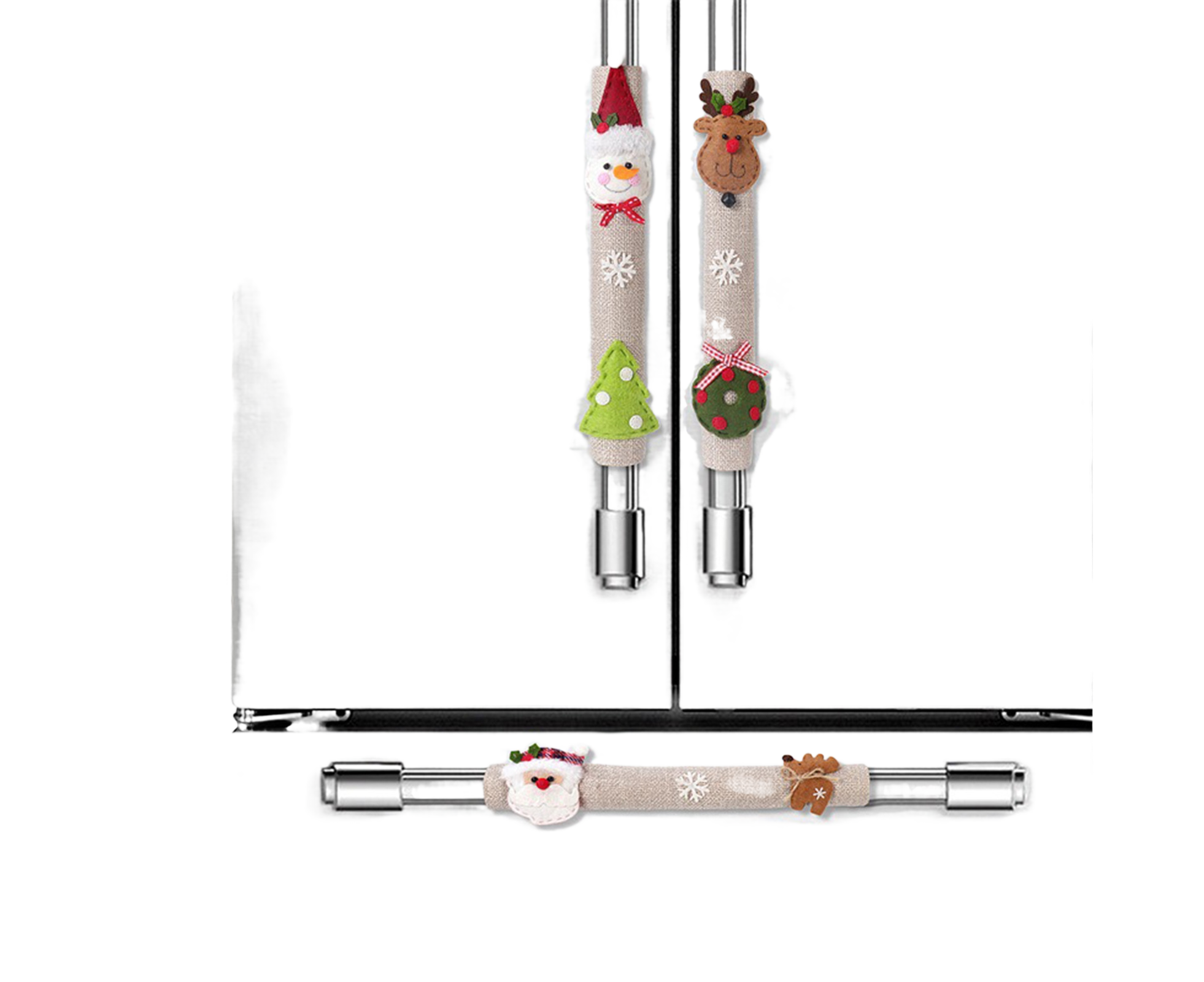 3Pcs Xmas Fridge Handle Covers Protector