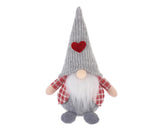 Xmas Faceless Doll Plaid Long Hat-Grey