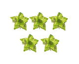 5Pcs Artificial Xmas Flower Leaves-Army Green