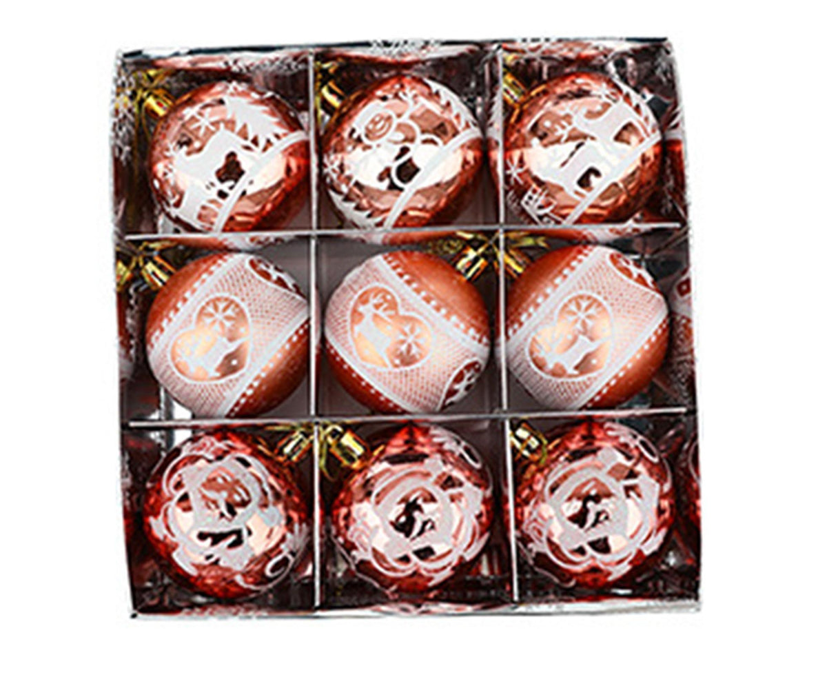 Xmas Ball Pendant Painted Balls-Rose Gold