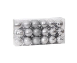 36Pcs Xmas Glitter Ball Decor-Silver