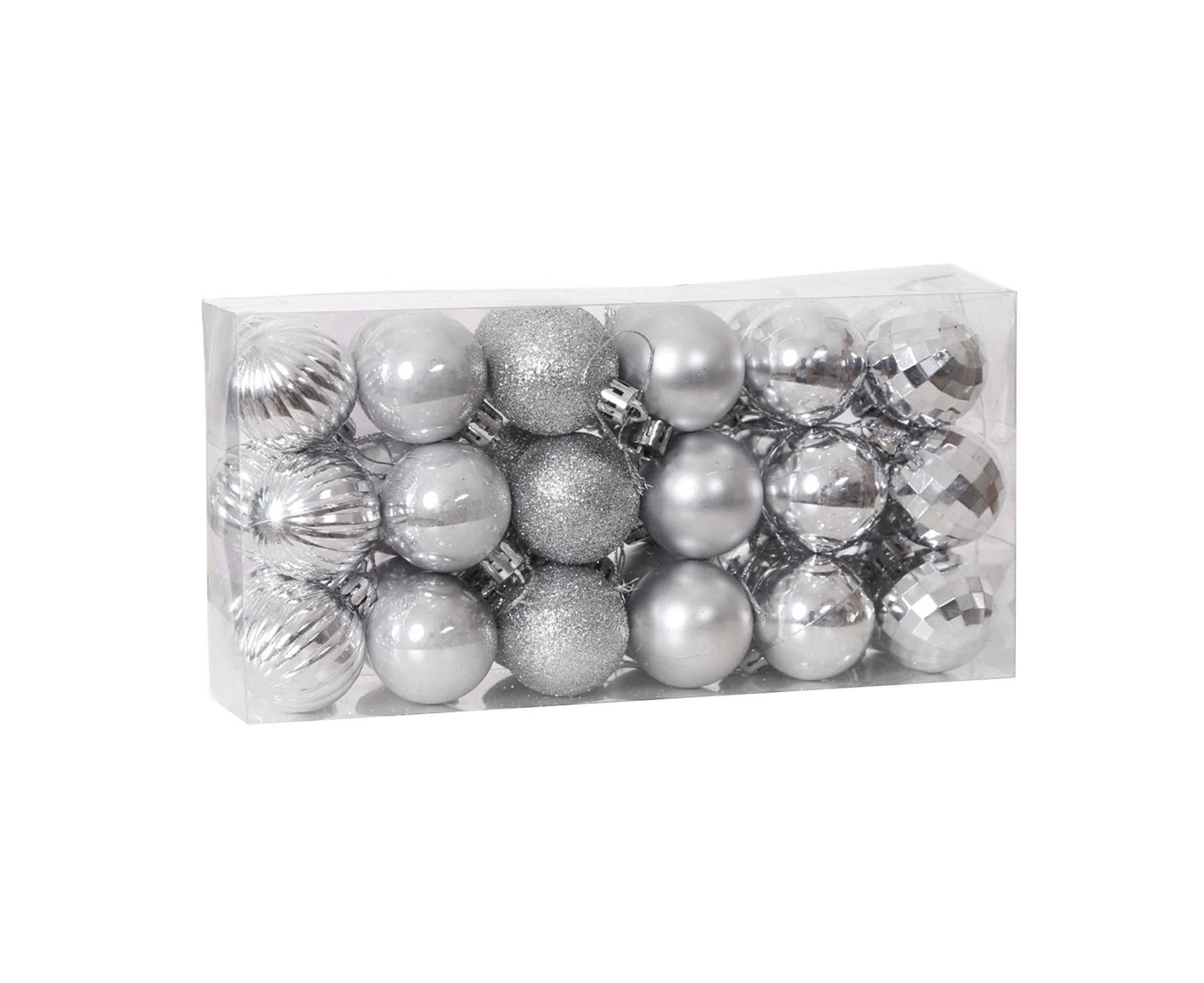 36Pcs Xmas Glitter Ball Decor-Silver