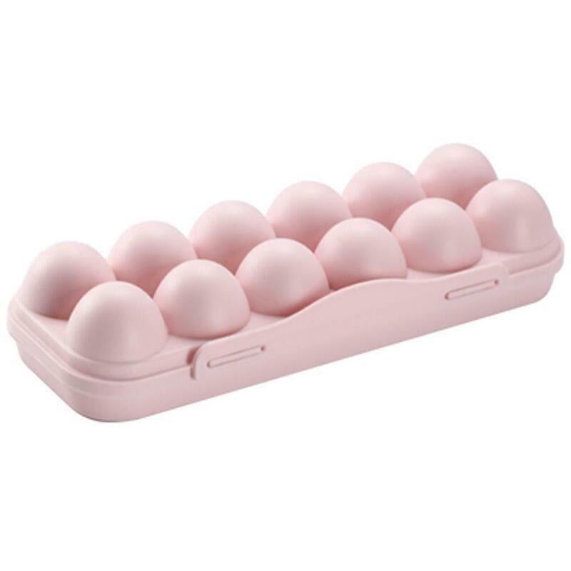 Egg Tray Holder Home Storage Box Kitchen Fridge Crisper Container Organizer -PINK