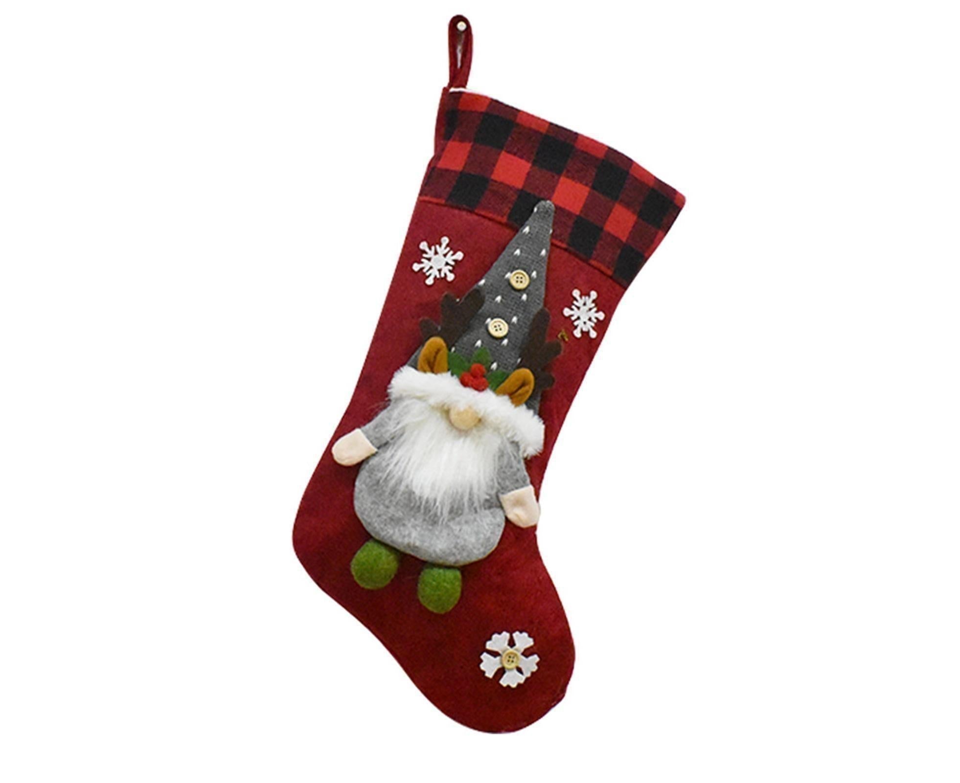 Xmas Stocking Knitted Hat babies Bag-Grey