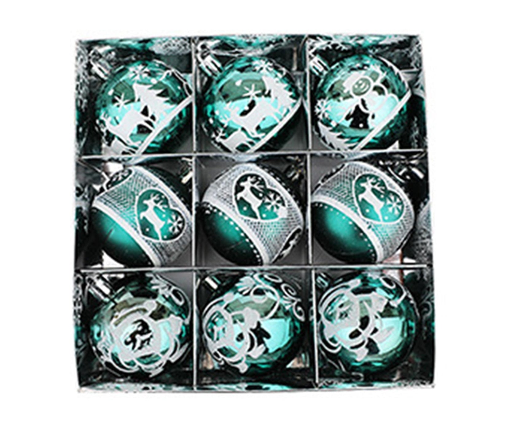 Xmas Ball Pendant Painted Balls-Green