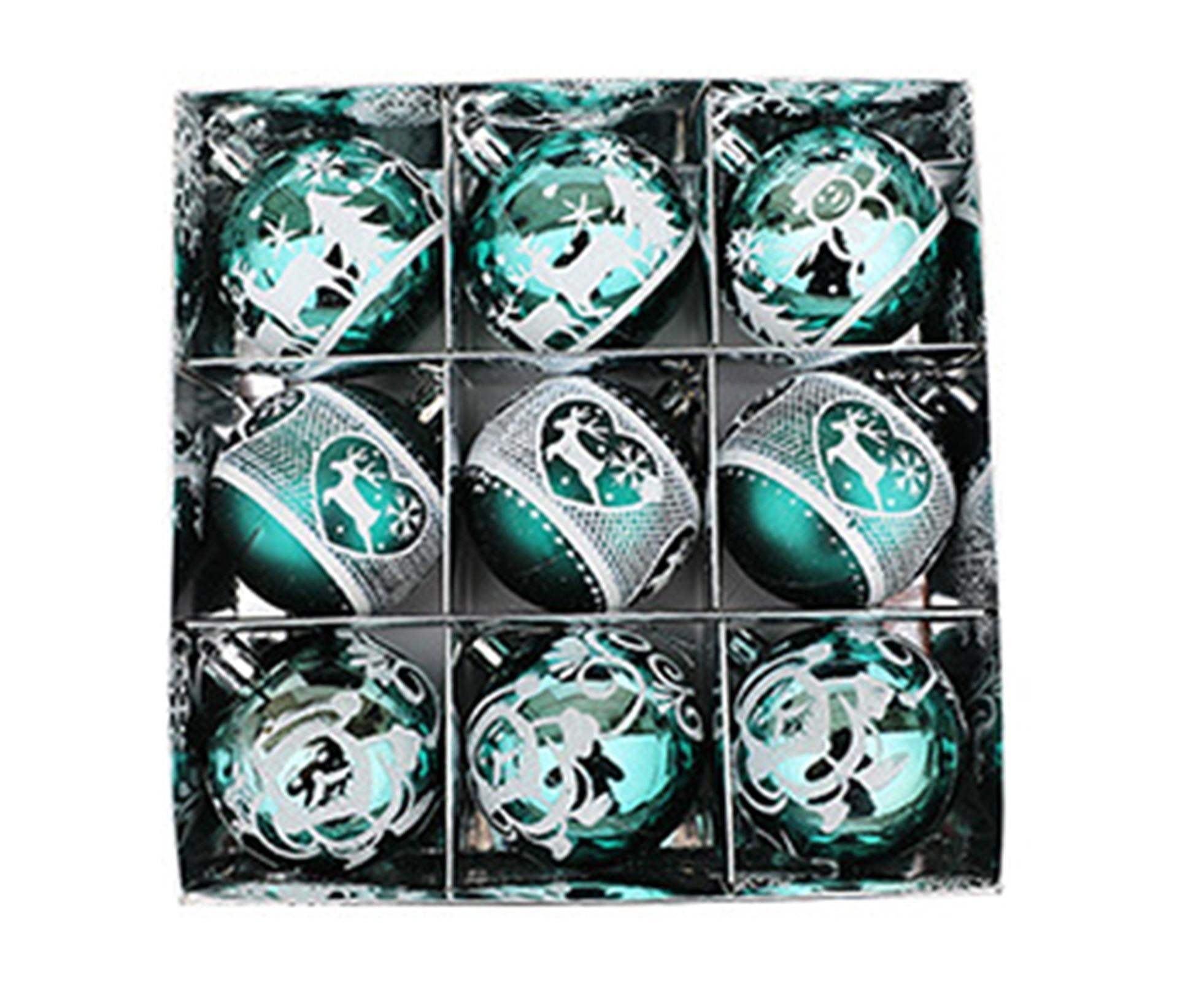 Xmas Ball Pendant Painted Balls-Green