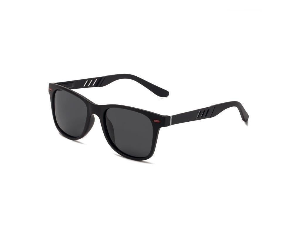New Fashion Men Women Polarized Sunglasses Aluminum Magnesium Sring Hinged Legs TAC Lens TR Frame Driving Shades - Black Grey