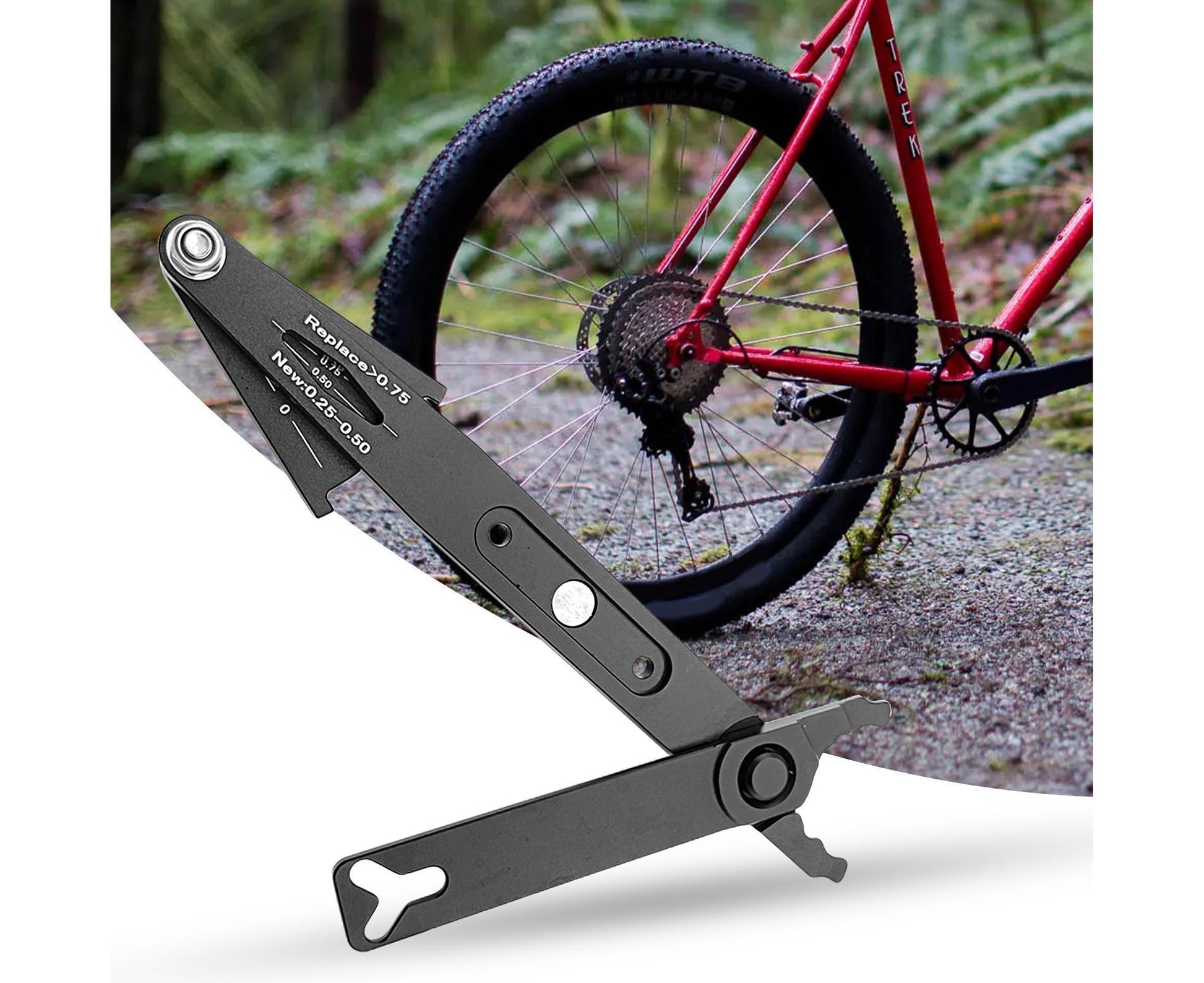 Chain Wear Detection Tool Ergonomic Design High Strength Bike Chain Buckle Removal Plier with Scale for Mountain Bike
