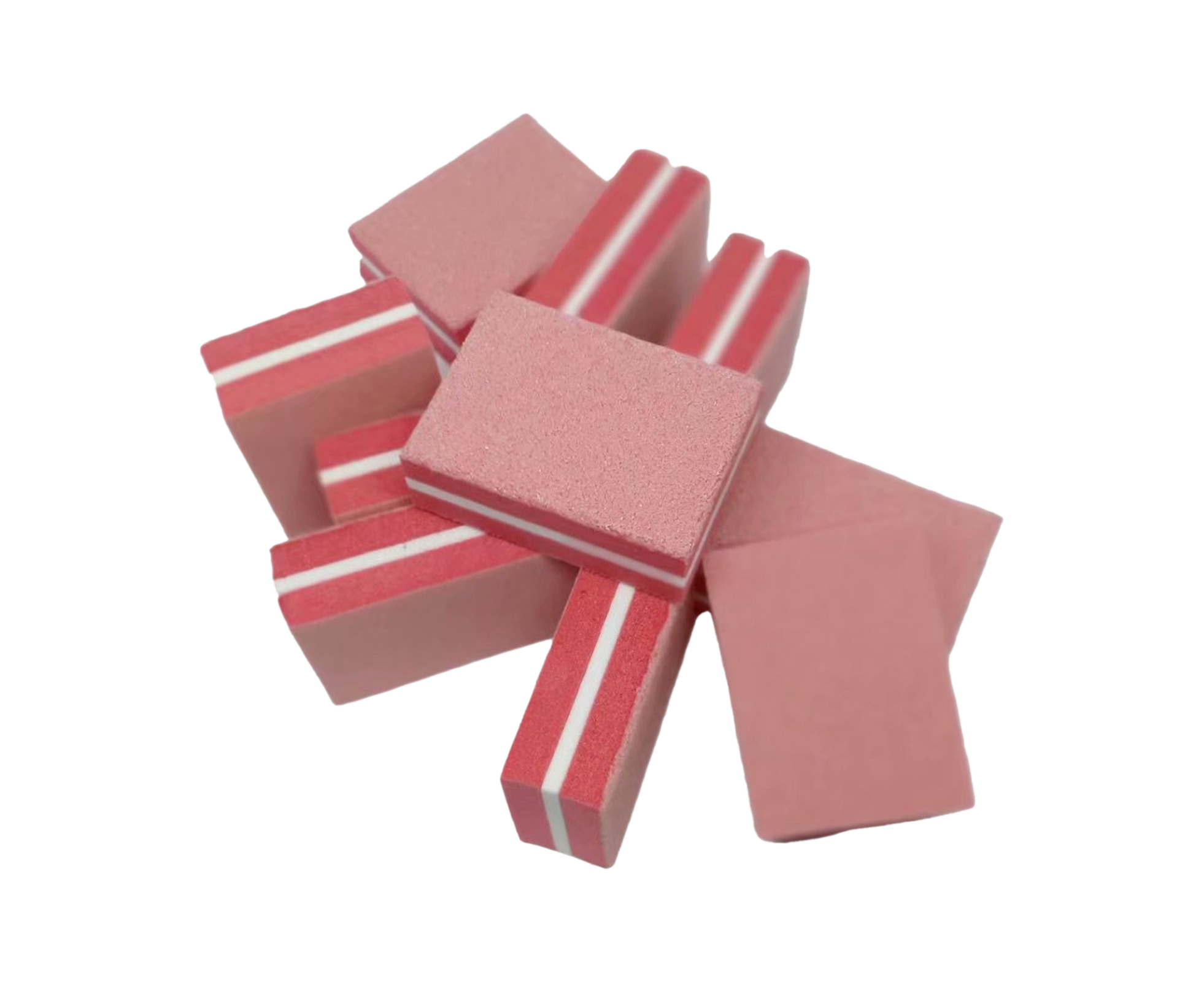 50Pcs / Bag Nail File Mini Multi-function Sponge Manicure Tools Buffer Blocks for Nail-Darkpink
