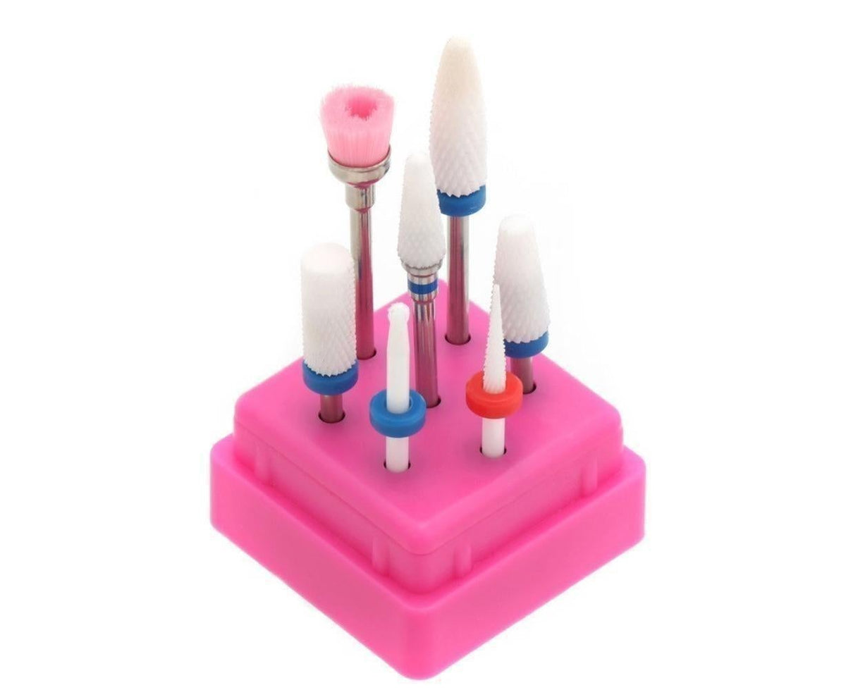 Ceramic Steel Alloy Grinding Dead Skin Removal Nail Art Drill Bit Brush Set-2#