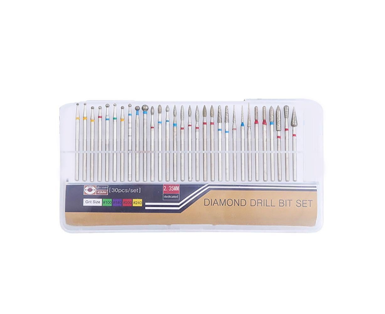 30Pcs Tungsten Steel Nail Drill Bits Manicure Pedicure Gel Polish Removal Tool-A