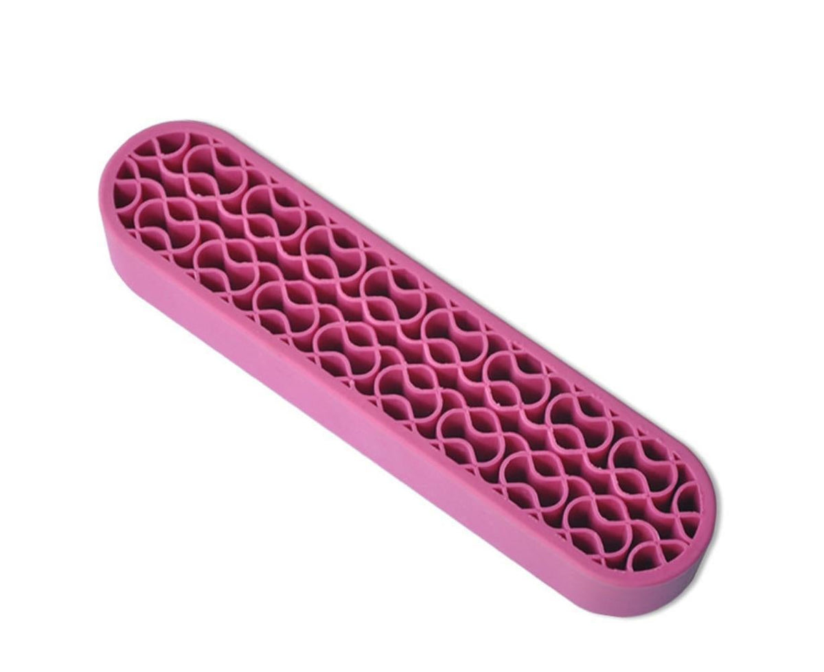 Silicone Nail Pen Holder Makeup Brush Display Stand Storage Case Desk Organizer-Pink