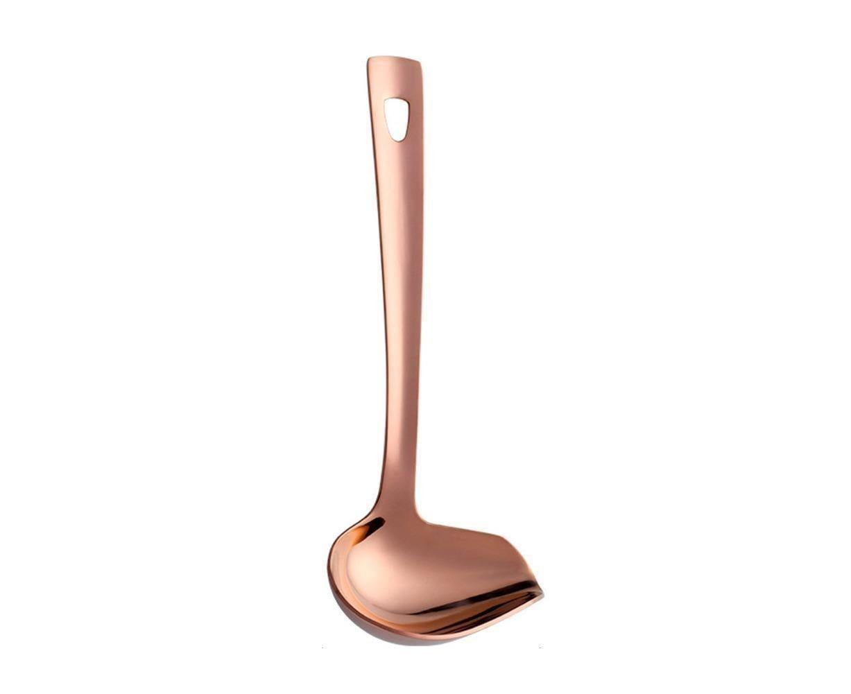Stainless Steel Duck Mouth Oil Spoon Hanging Hot Pot Soup Ladle Scoop Tableware-Rose Gold