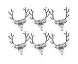 6Pcs Napkin Holder Deer Design Metal Table Decoration - Silver
