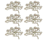6Pcs Pine Tree Artificial Pearl Shape Napkin Ring Party Dinner Table Decoration-Silver