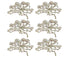 6Pcs Pine Tree Artificial Pearl Shape Napkin Ring Party Dinner Table Decoration-Silver