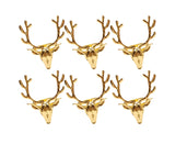 6Pcs Napkin Holder Deer Design Metal Table Decoration - Golden