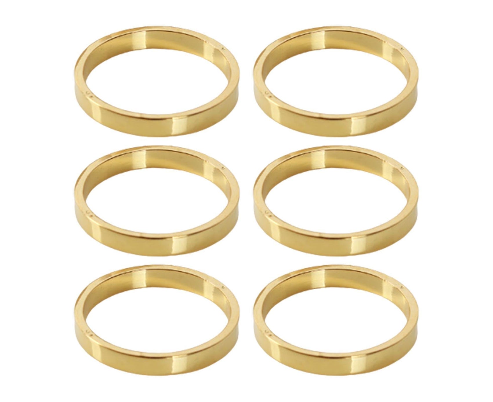 6Pcs Napkin Buckle Portable Easy to Clean Metal Buffet Table Setting Napkin Ring for Weddings-Golden