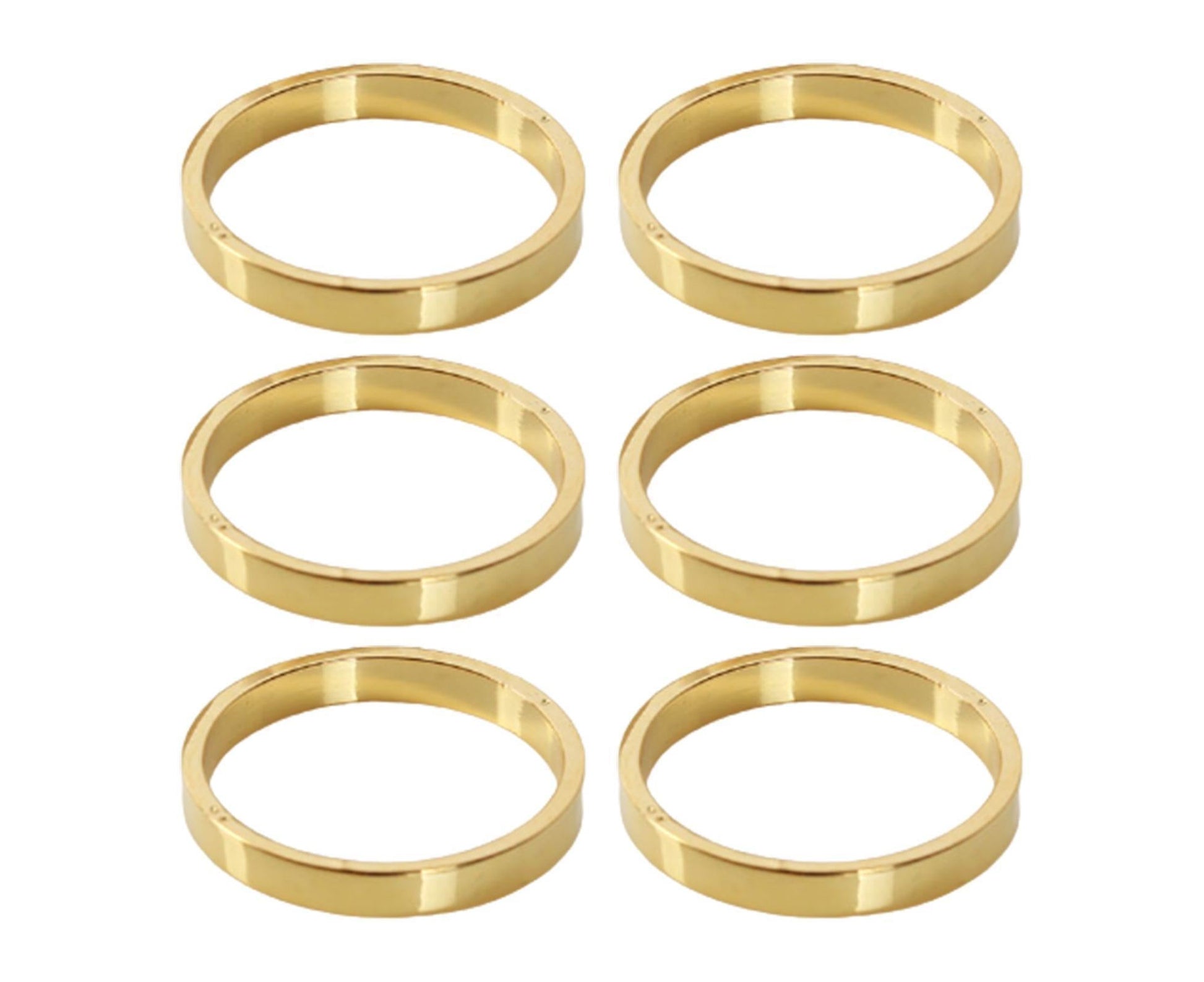 6Pcs Napkin Buckle Portable Easy to Clean Metal Buffet Table Setting Napkin Ring for Weddings-Golden