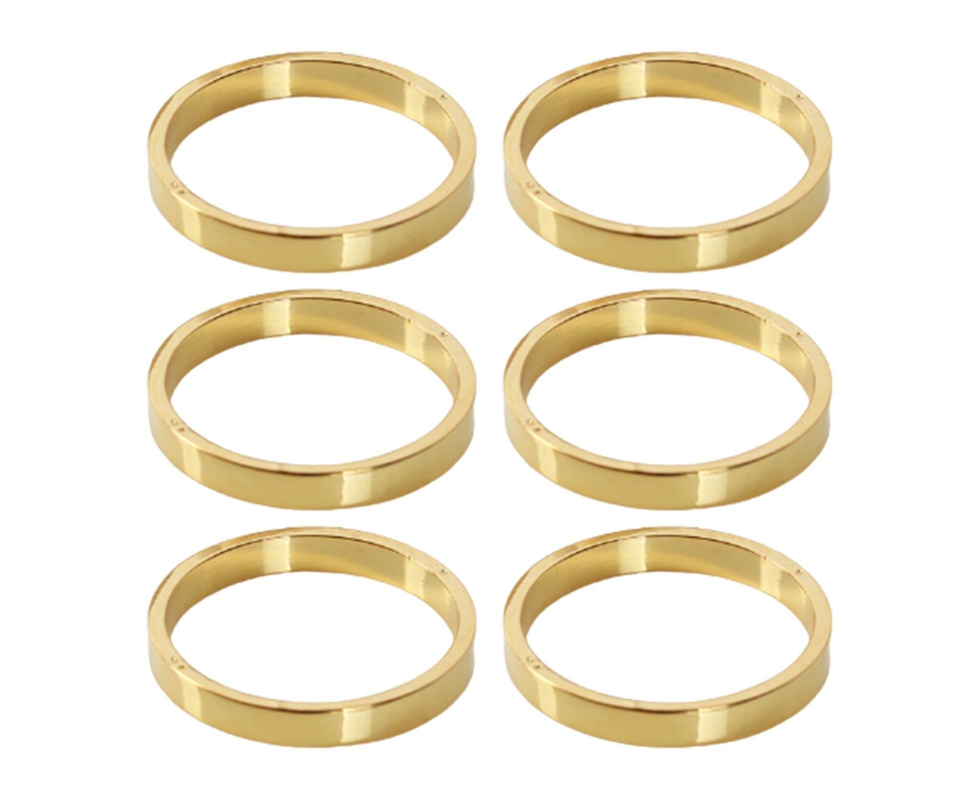 6Pcs Napkin Buckle Portable Easy to Clean Metal Buffet Table Setting Napkin Ring for Weddings-Golden