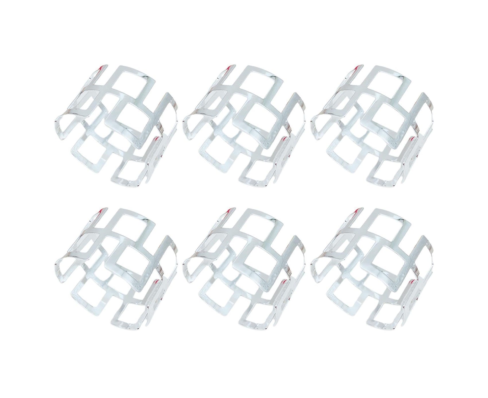 6Pcs Napkin Buckle Exquisite Elegant Fashion Table Decoration Napkin Rings for Kitchen-Silver