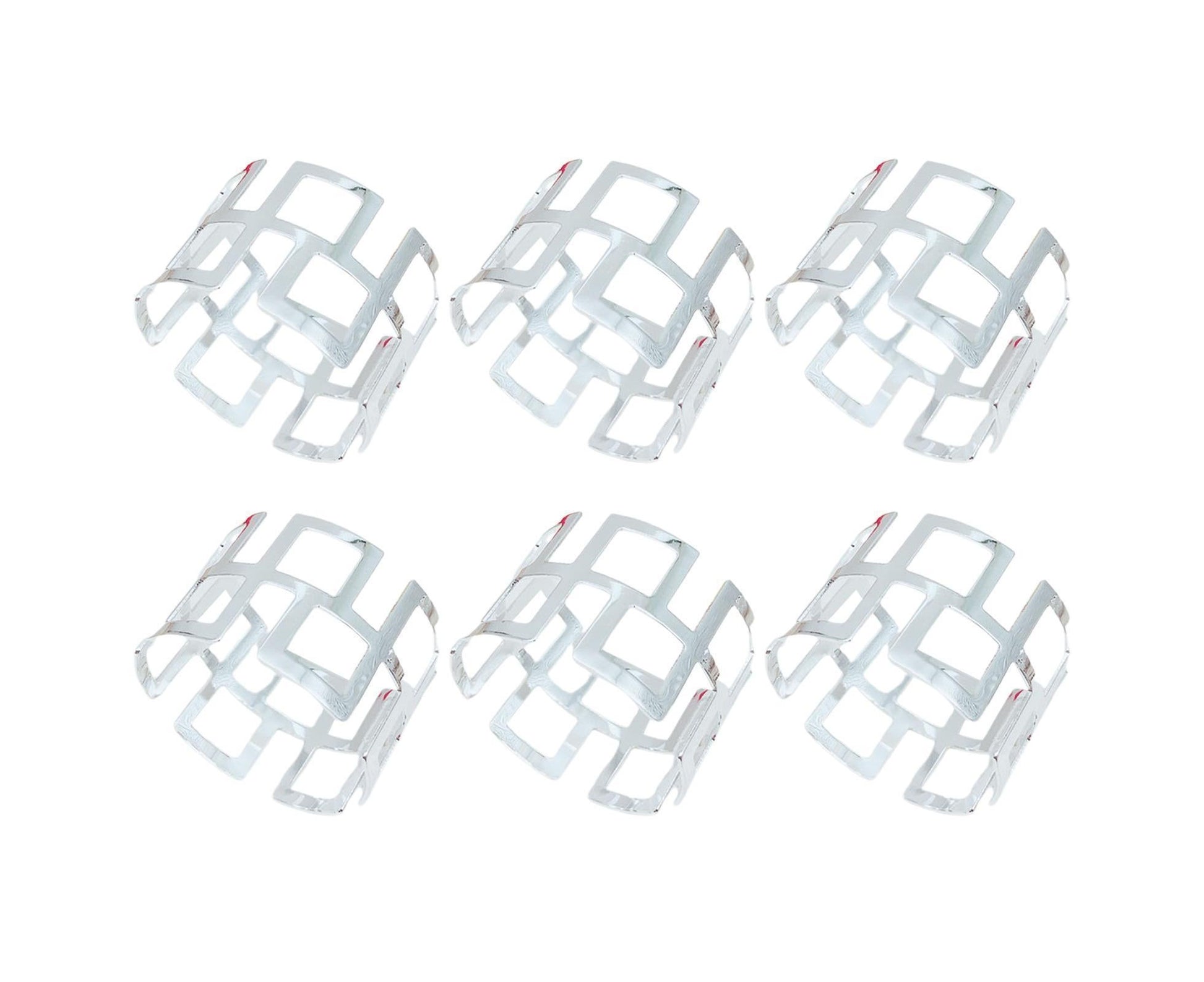 6Pcs Napkin Buckle Exquisite Elegant Fashion Table Decoration Napkin Rings for Kitchen-Silver