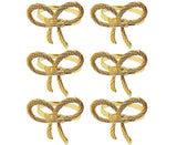 6Pcs Simple Bowknot Napkin Ring Buckle Holder Wedding Banquet Party Table Decor-Golden