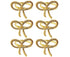 6Pcs Simple Bowknot Napkin Ring Buckle Holder Wedding Banquet Party Table Decor-Golden