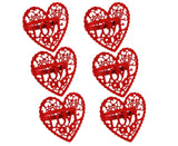 6Pcs Decorative Napkin Ring Effective Love Heart Shaped Metal Napkin Holder Desktop Decor-Red