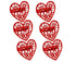 6Pcs Decorative Napkin Ring Effective Love Heart Shaped Metal Napkin Holder Desktop Decor-Red