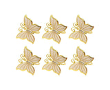 6Pcs Butterfly Shape Napkin Holder Table Decoration - Beige Yellow