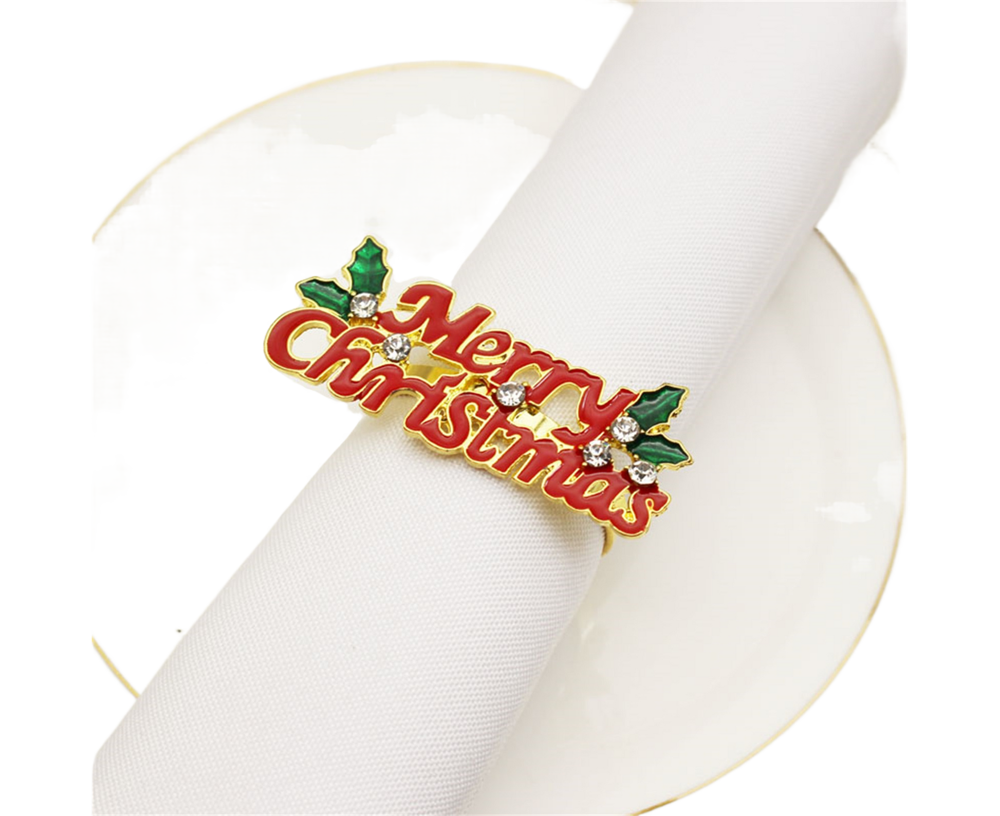 6Pcs Deer Shape Napkin Ring Christmas Style - Imitation Gold