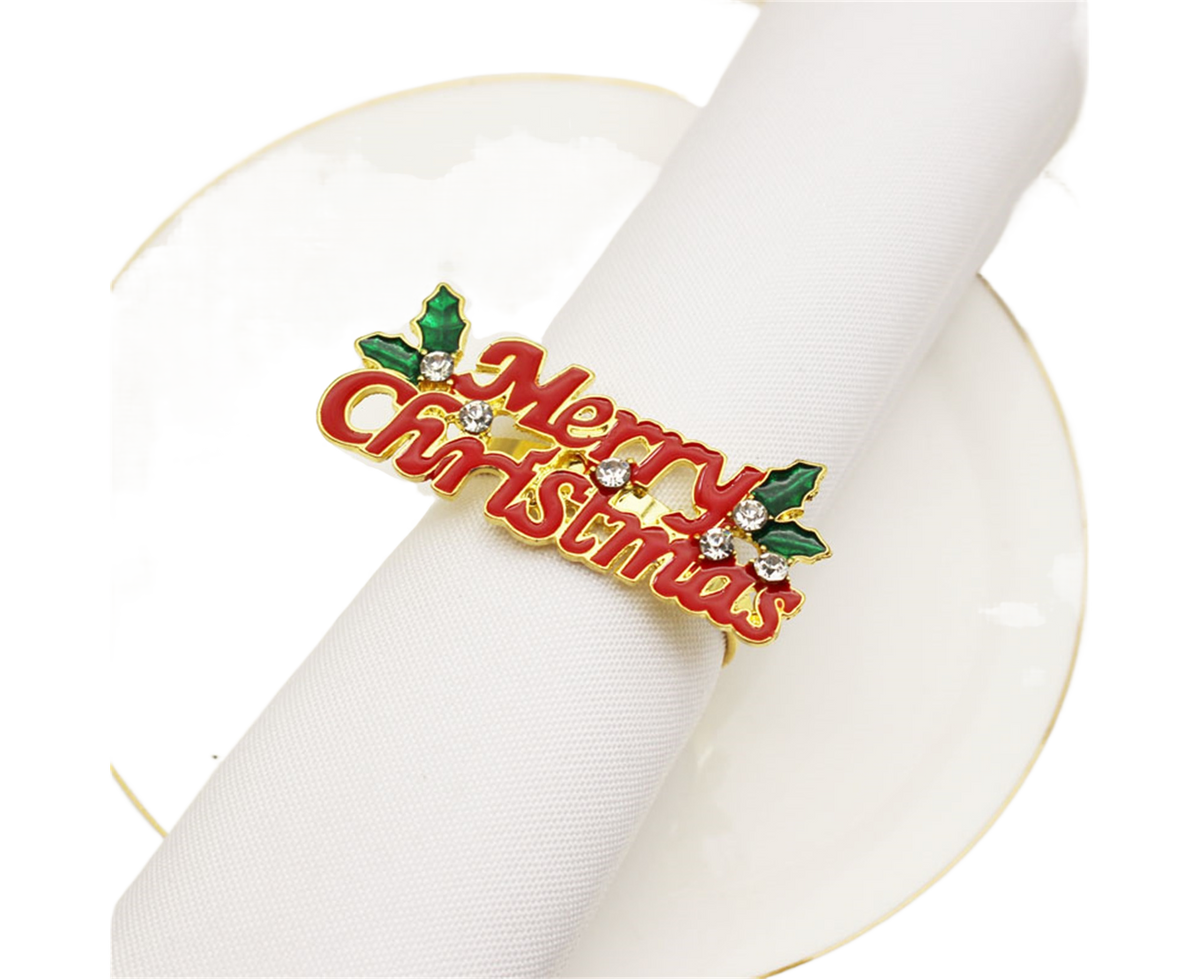 6Pcs Deer Shape Napkin Ring Christmas Style - Imitation Gold