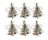 6Pcs Christmas Tree Wedding Home Xmas Party Table Decor Towel Buckle Napkin Ring-Silver