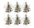 6Pcs Christmas Tree Wedding Home Xmas Party Table Decor Towel Buckle Napkin Ring-Silver