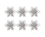 6Pcs Napkin Rings Snowflake Shape Multi-purpose Alloy Snowflake Napkin Rings Set for Gift-Silver
