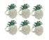 6Pcs Napkin Rings Pineapple Shape Faux Pearl Beaded Restaurant Hotel Table Decor-Silver