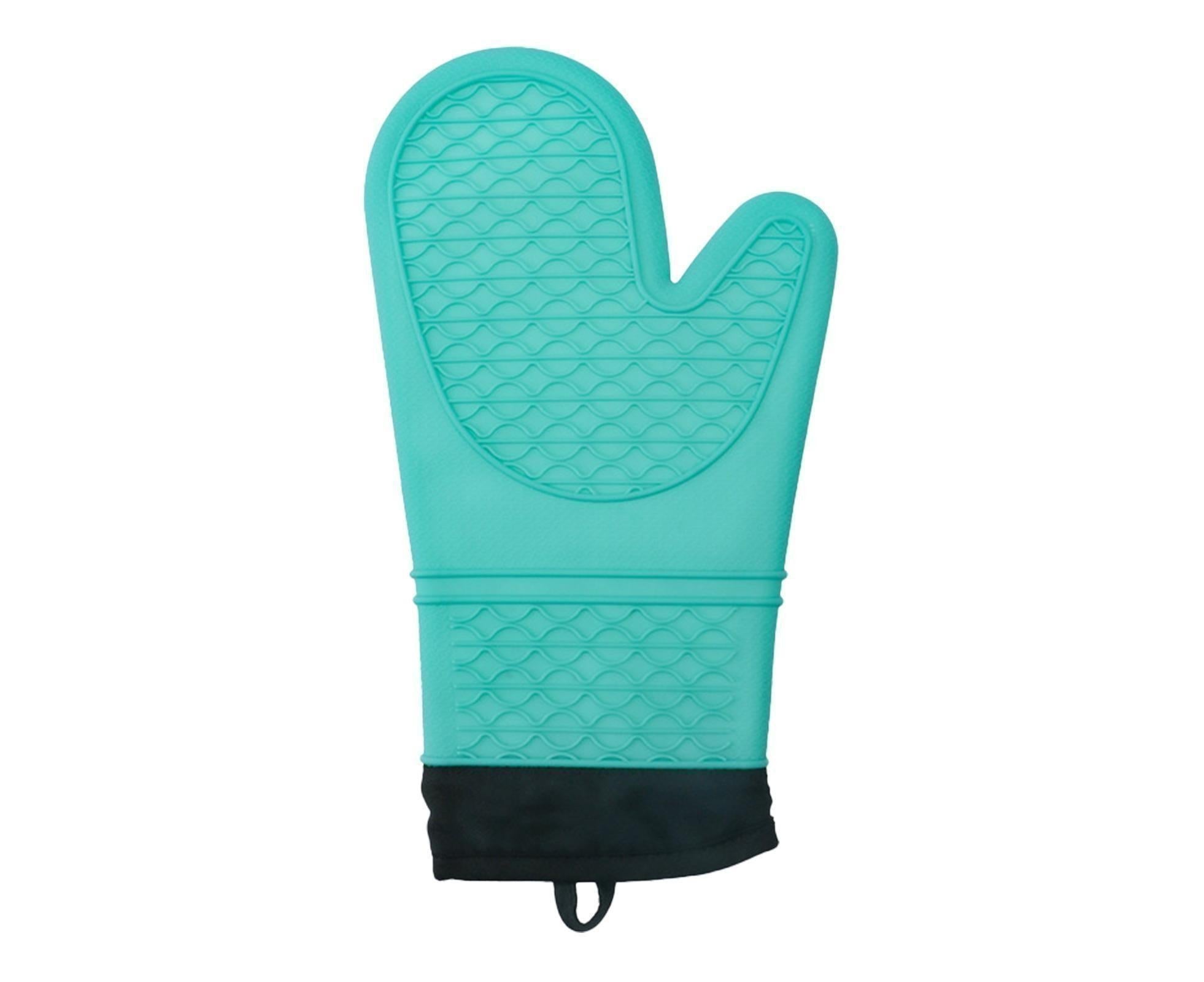 1Pc Oven Mitt Silicone Extra Length - Green