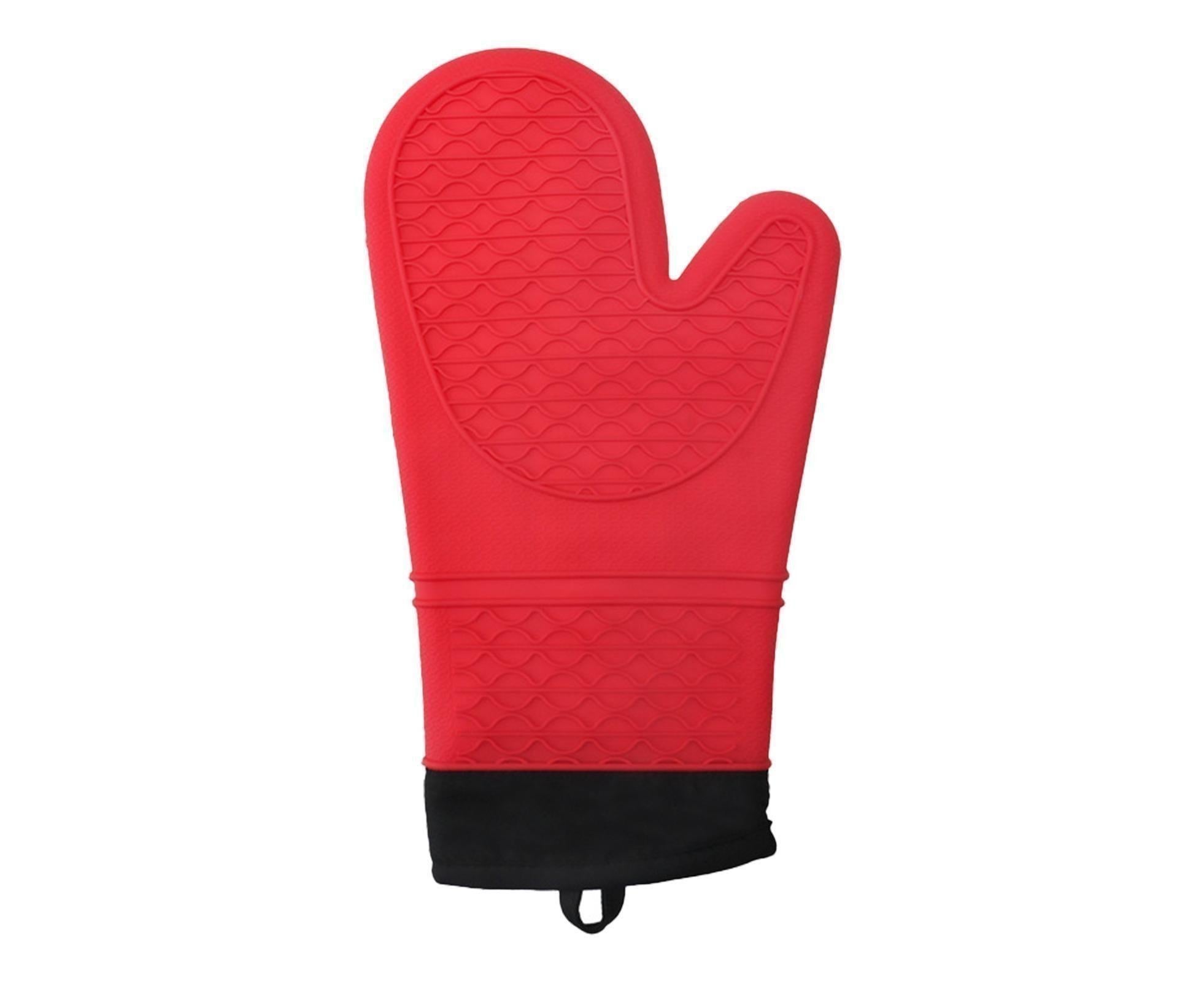 1Pc Oven Mitt Silicone Extra Length - Red