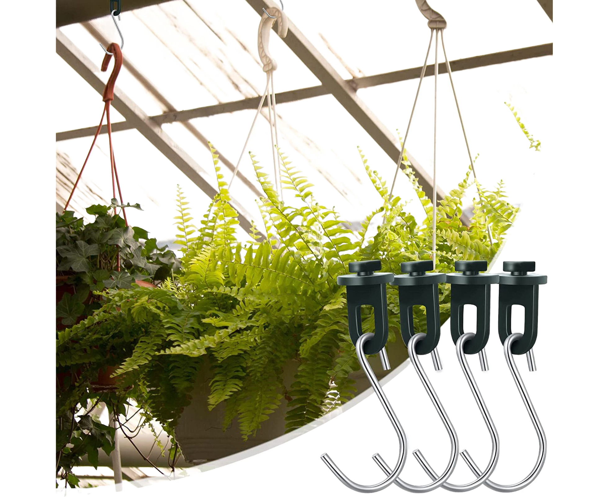 1 Set Plant Hanging Hook S-shaped - Green