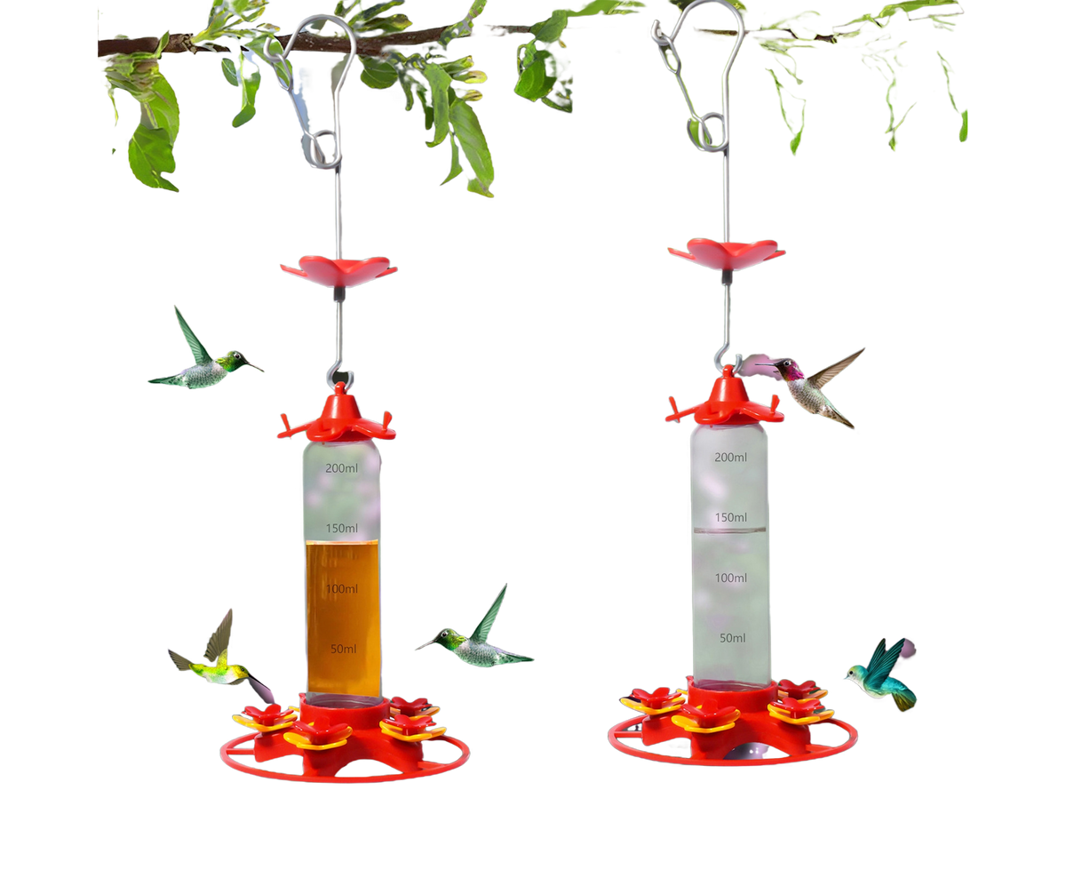 Hanging Feeder Hook Leakproof Hummingbird Feeder - Red