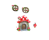Mushroom House Door Luminous Garden Ornament - Multicolor