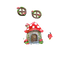 Mushroom House Door Luminous Garden Ornament - Multicolor