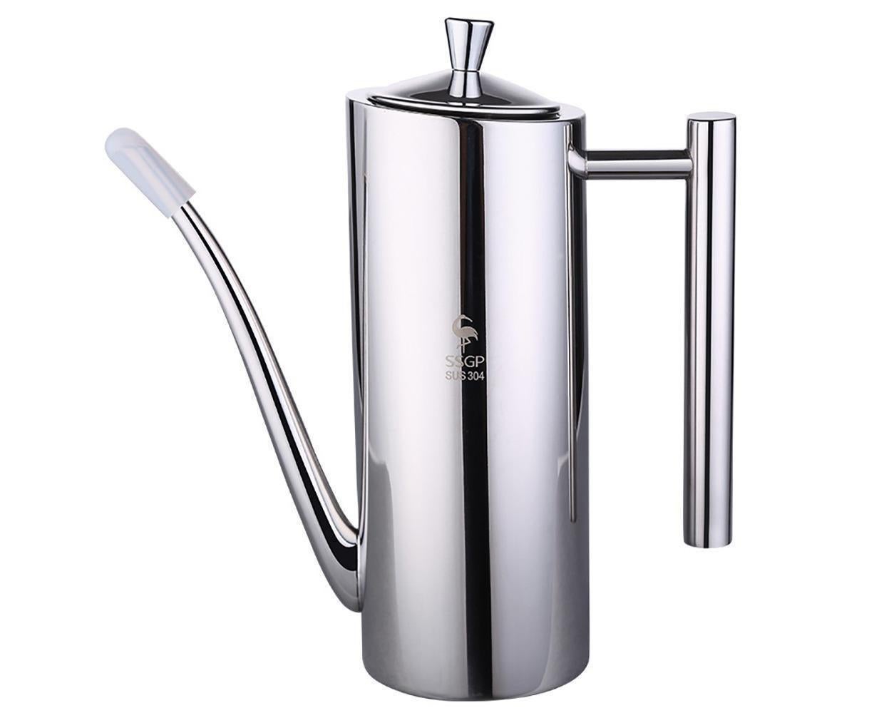 Olive Oil Dispenser Stainless Steel Oil Pot Bottle Oil Vinegar Can straight handle 700ml